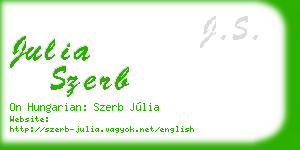 julia szerb business card